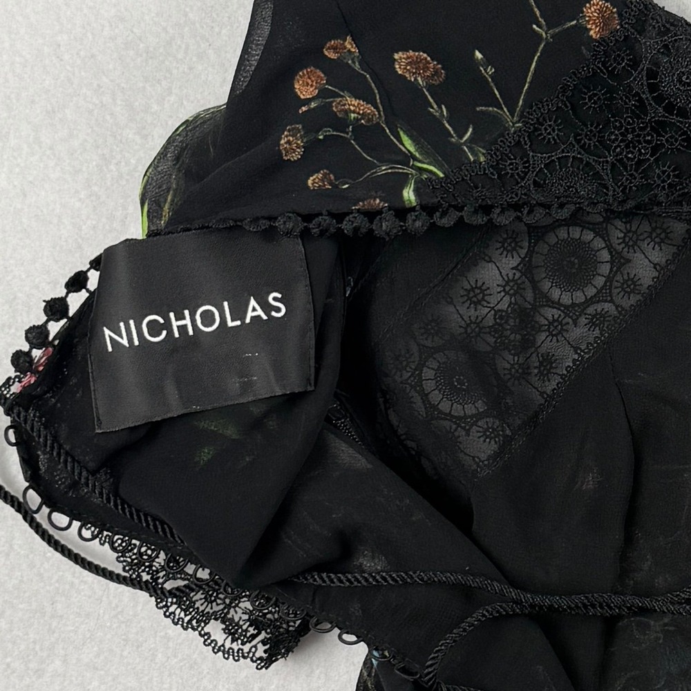 Nicholas Women's Wildflower Lace Mini Dress Black Sz US 4 - Picture 9 of 12